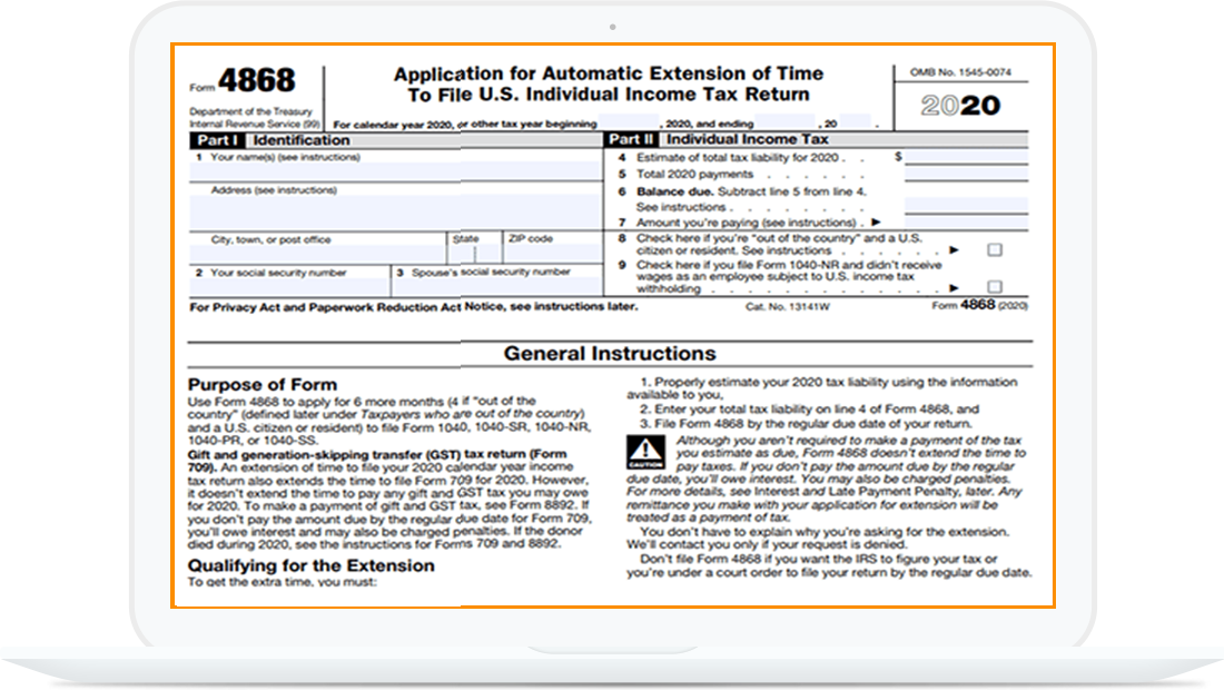 E-File 4868 | File 2020 Tax Extension Form 4868 Online